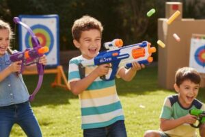 ¿Cuál es la mejor pistola Nerf para niños de 6 a 8 años? (Sin ruido, sin baterías y segura para casa)
